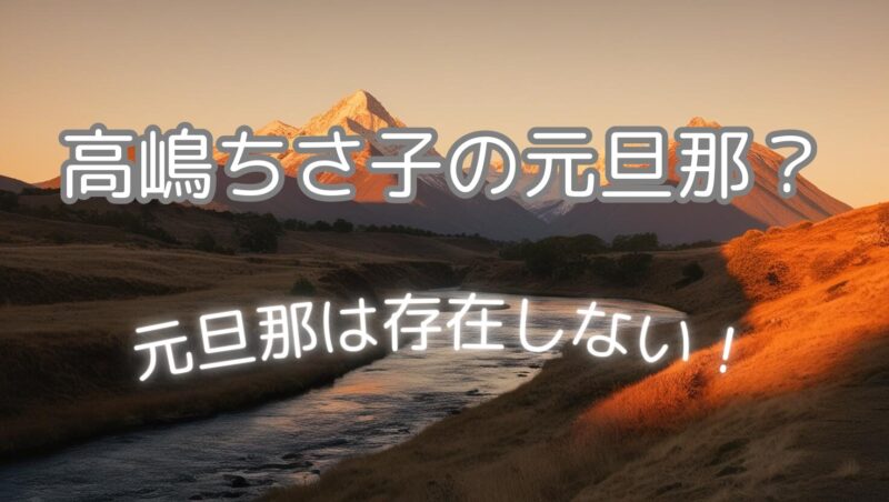 高嶋ちさ子に元旦那は存在しない！