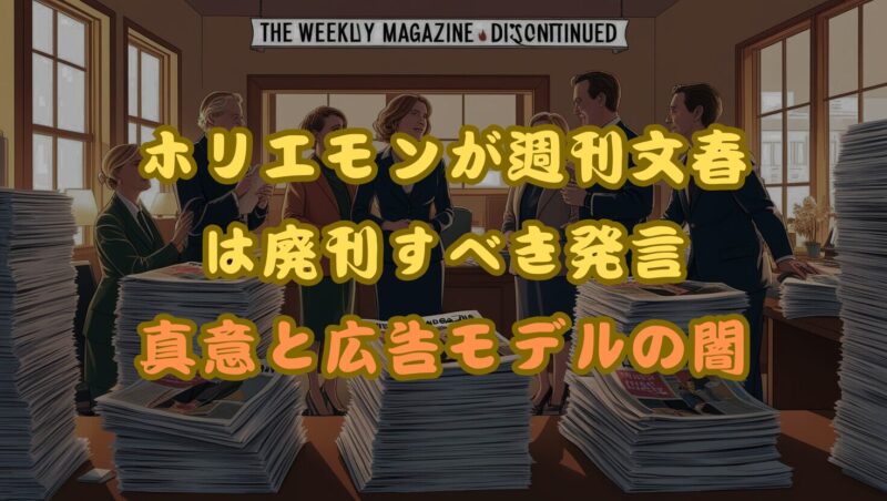 ホリエモン「週刊文春は廃刊すべき」発言の真意とは？広告モデルの闇を暴く