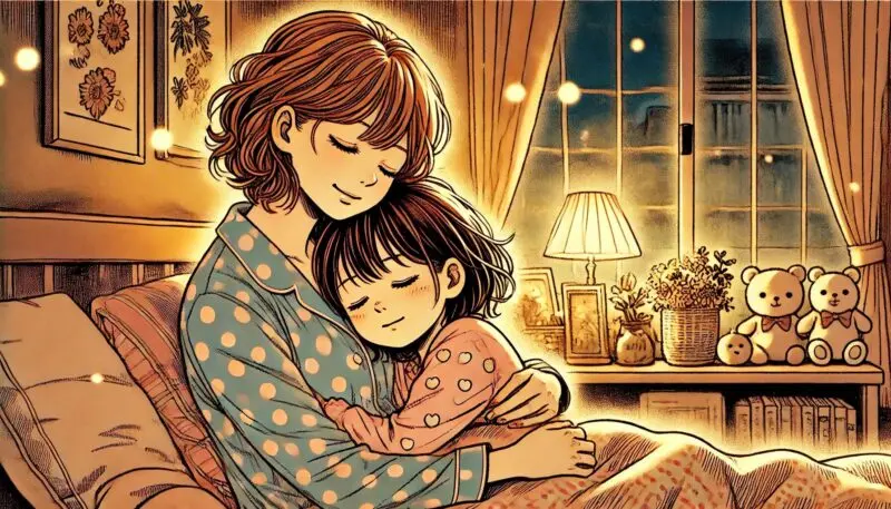 夜になると「ママの腕の中で寝たい」と甘える姿