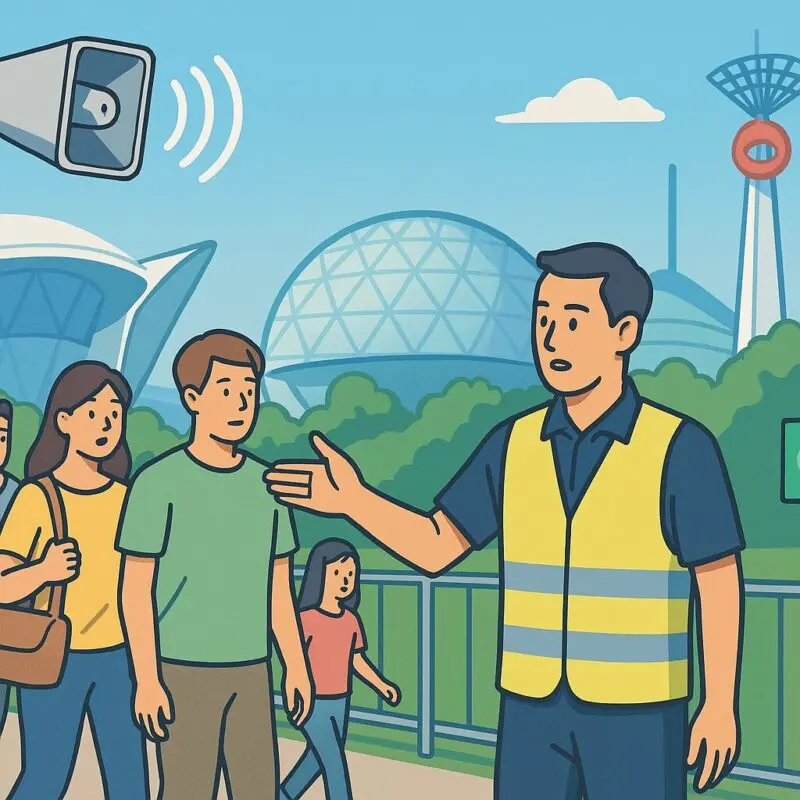 もし来場中にメタンガス警報が鳴ったら?想定される避難誘導と取るべき行動