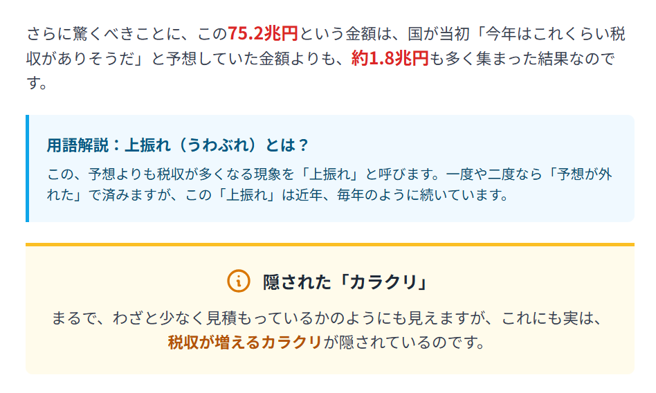 税収上振れについて