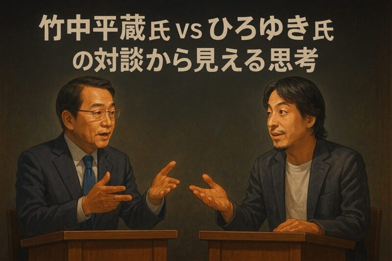 竹中平蔵氏 vs ひろゆき氏 の対談から見える思考