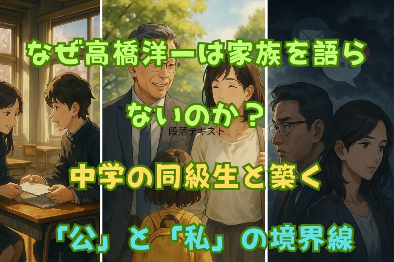 なぜ高橋洋一は家族を語らないのか？中学の同級生の妻と築く「公」と「私」の境界線