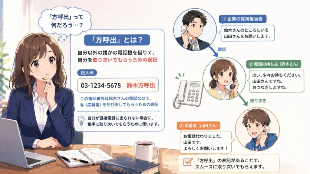 「方呼出」とは何を意味する表記？