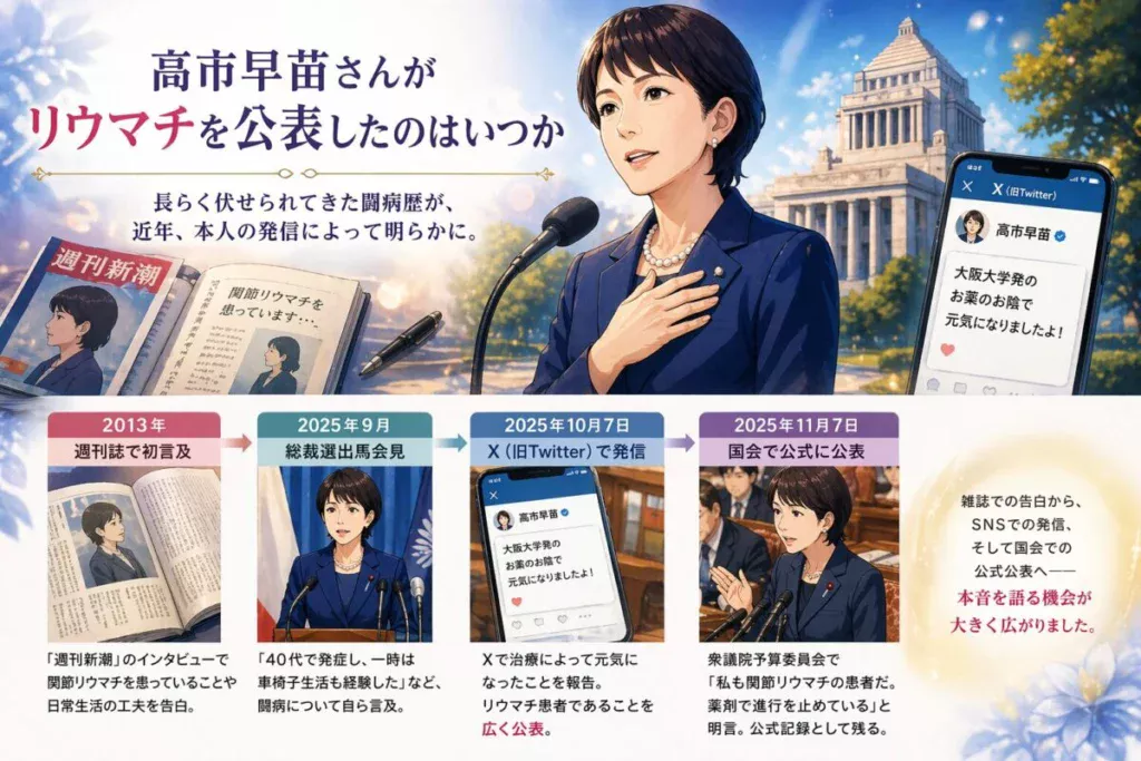高市早苗さんがリウマチを公表したのはいつか