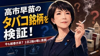 高市早苗のタバコ銘柄を検証！今も紙巻き派？1日2箱の噂と素顔