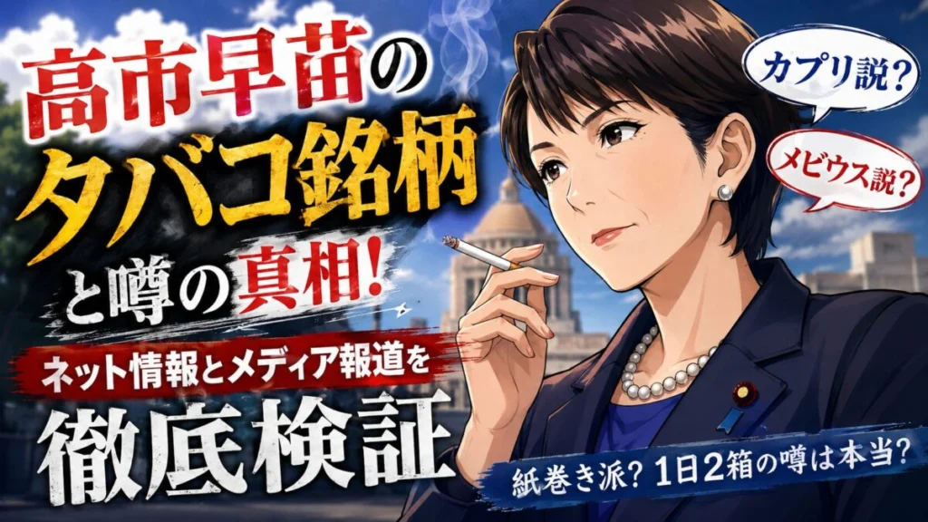 高市早苗のタバコ銘柄と噂の真相!ネット情報とメディア報道を検証