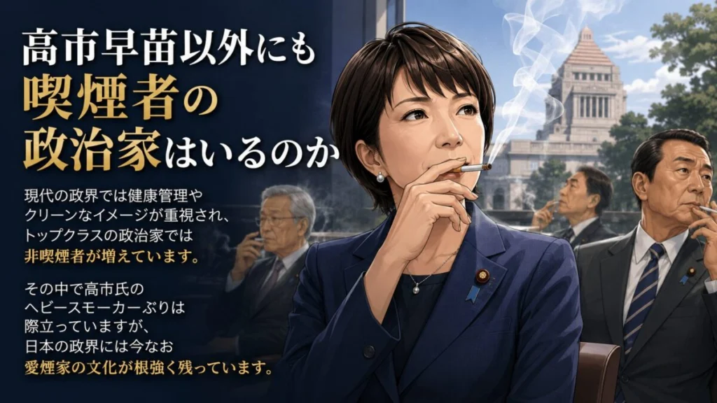 高市早苗以外にも喫煙者の政治家はいるのか