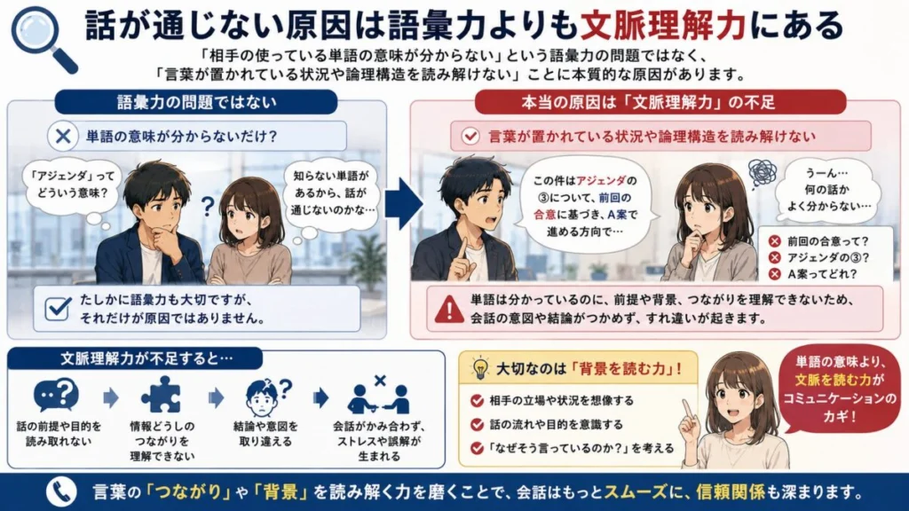 話が通じない原因は語彙力よりも文脈理解力にある