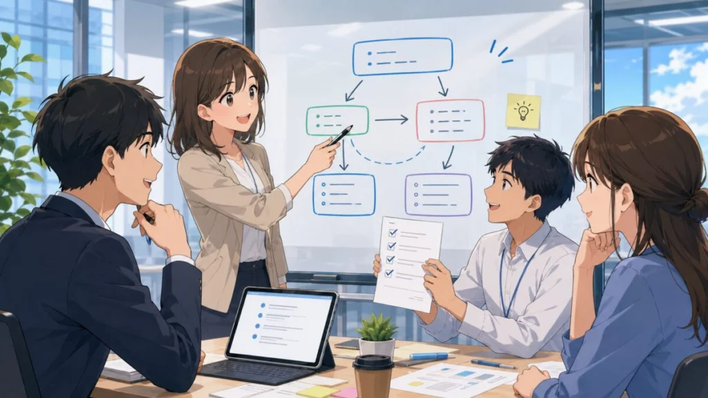 文章・図・箇条書きを使って認識を合わせる