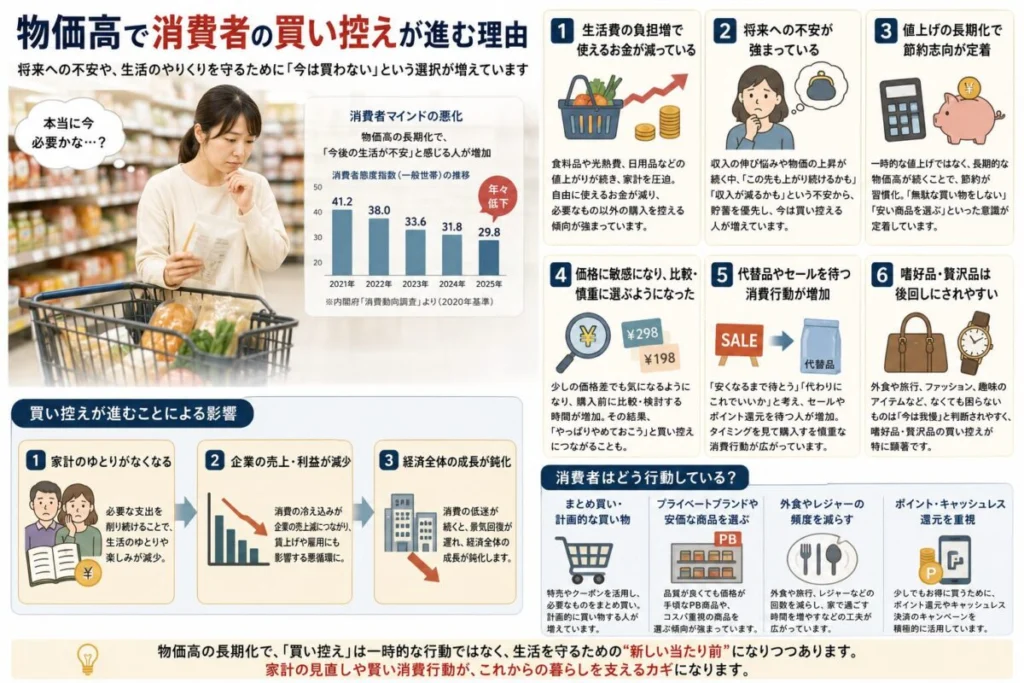 物価高で消費者の買い控えが進む理由