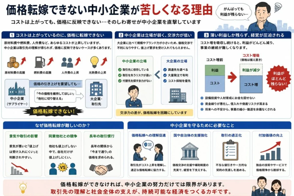 価格転嫁できない中小企業が苦しくなる理由