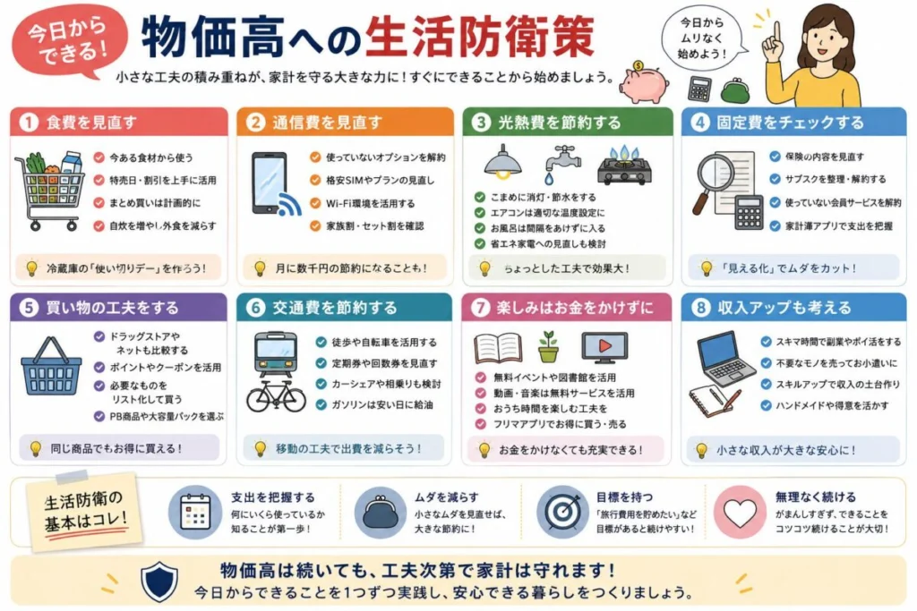 今日からできる物価高への生活防衛策