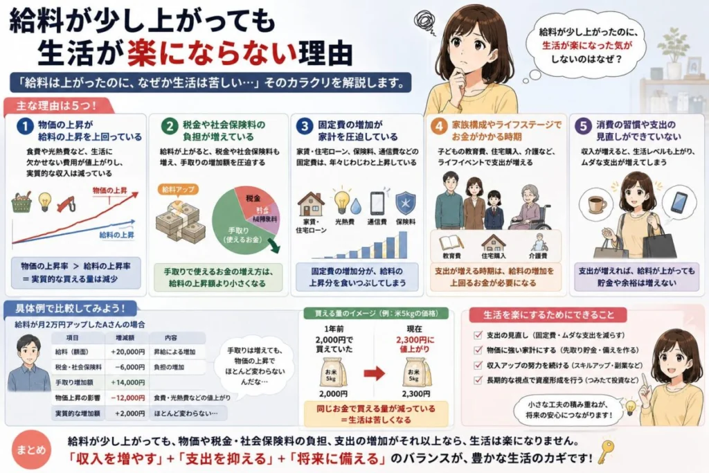 給料が少し上がっても生活が楽にならない理由