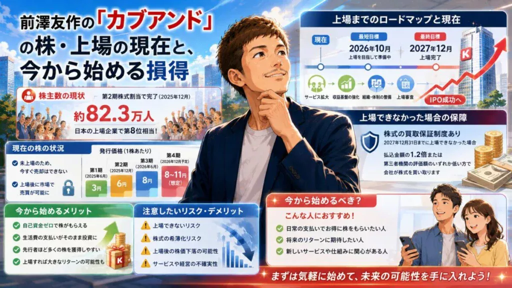 前澤友作の「カブアンド」の株・上場の現在と、今から始める損得