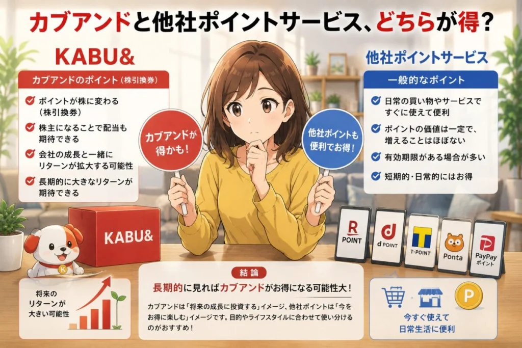 カブアンドと他社ポイントサービスはどちらが得？