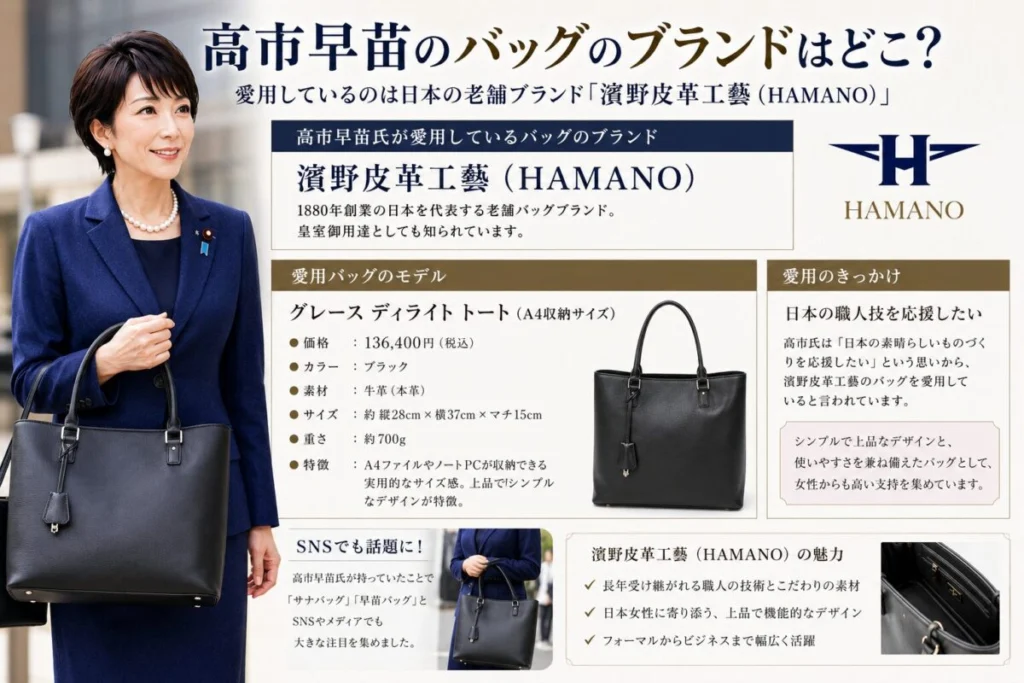 高市早苗のバッグのブランドはどこ?