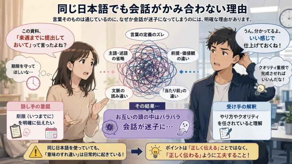 同じ日本語でも会話がかみ合わない理由