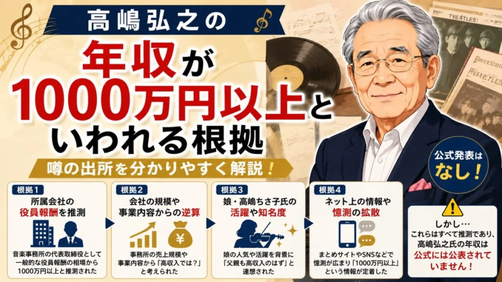 髙嶋弘之の年収が1000万円以上といわれる根拠