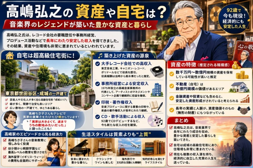 髙嶋弘之の資産や自宅について分かっていること