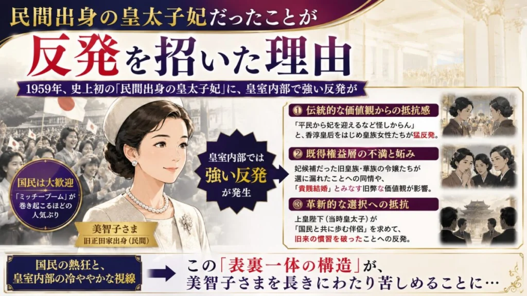 民間出身の皇太子妃だったことが反発を招いた理由
