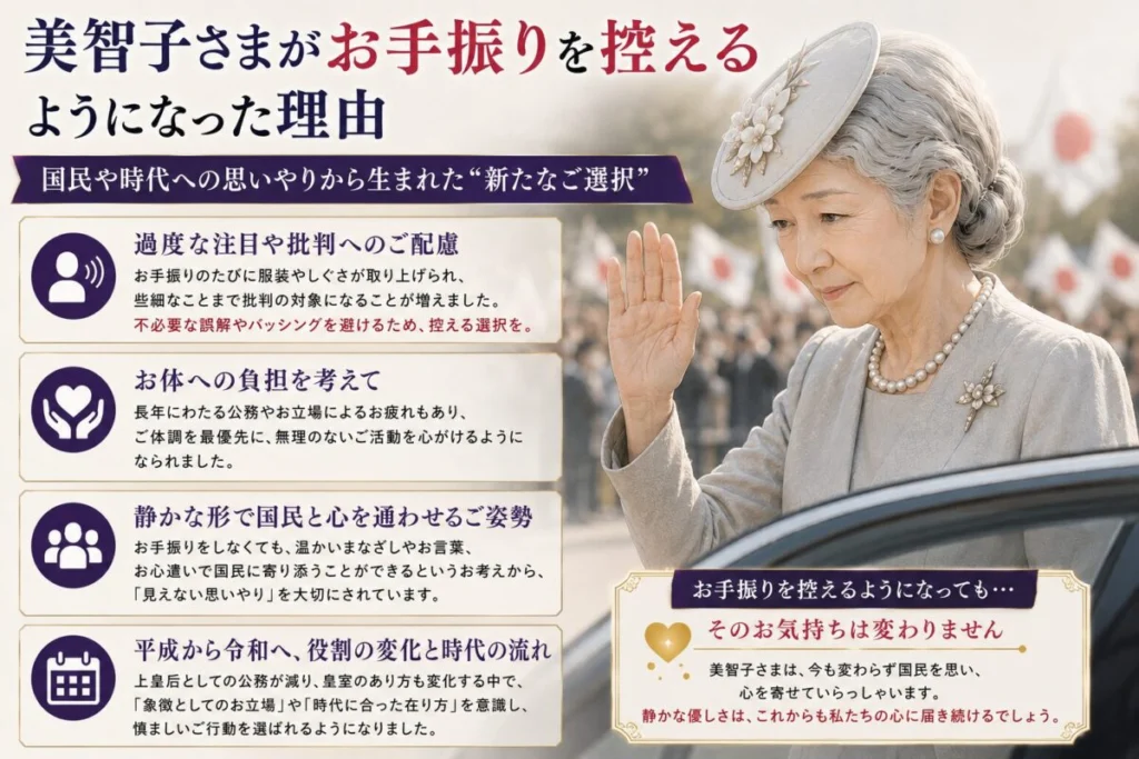 美智子さまがお手振りを控えるようになった理由