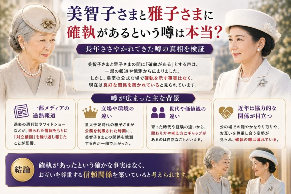 美智子さまと雅子さまに確執があるという噂は本当?