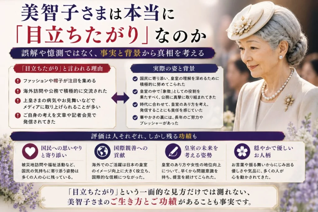 美智子さまは本当に「目立ちたがり」なのか