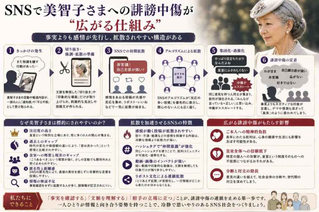 SNSで美智子さまへの誹謗中傷が広がる仕組み