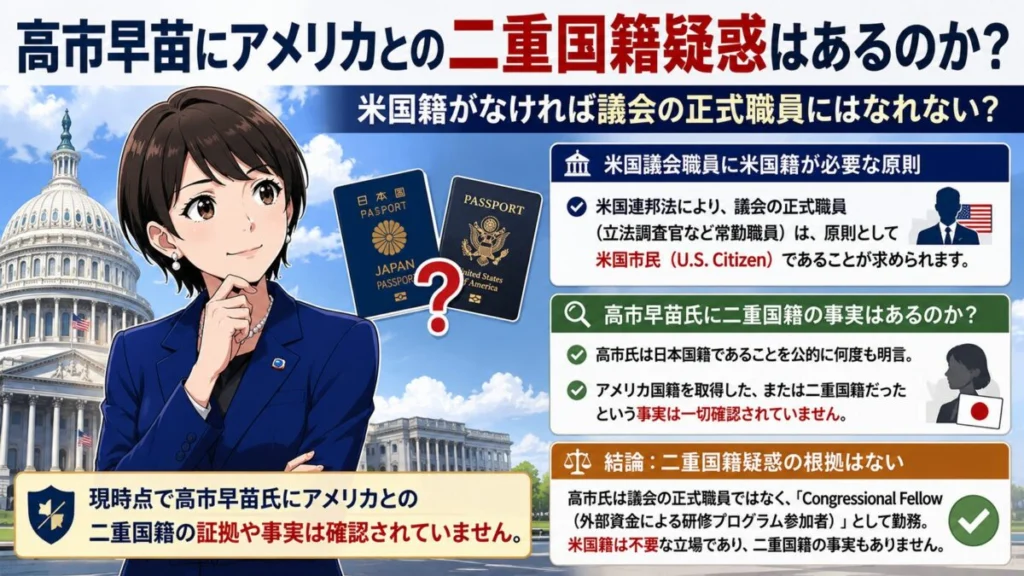 高市早苗にアメリカとの二重国籍疑惑はあるのか
