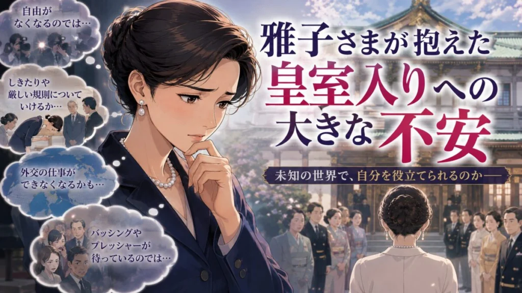 雅子さまは皇室入りにどのような不安を感じていたのか