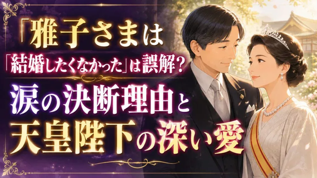 「雅子さまは結婚したくなかった」は誤解?涙の決断理由と天皇陛下の深い愛