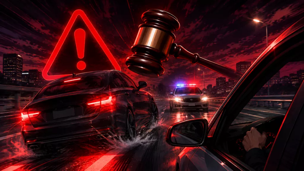 あおり運転の仕返しは違法!自分が重い罰則を受ける法的リスク